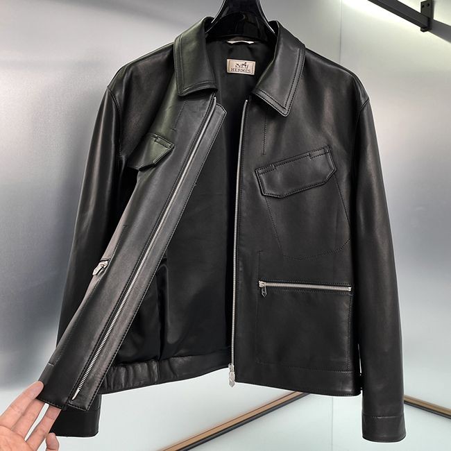 希少 エルメス ストレートカット コピー レザージャケット ery35483